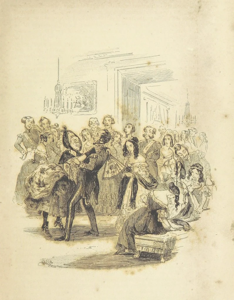 An illustration from Charles O'Malley, the Irish Dragoon. Edited by Harry Lorrequer; ... with illustrations by Phiz [i.e. H. K. Browne], 1841, leaf 145