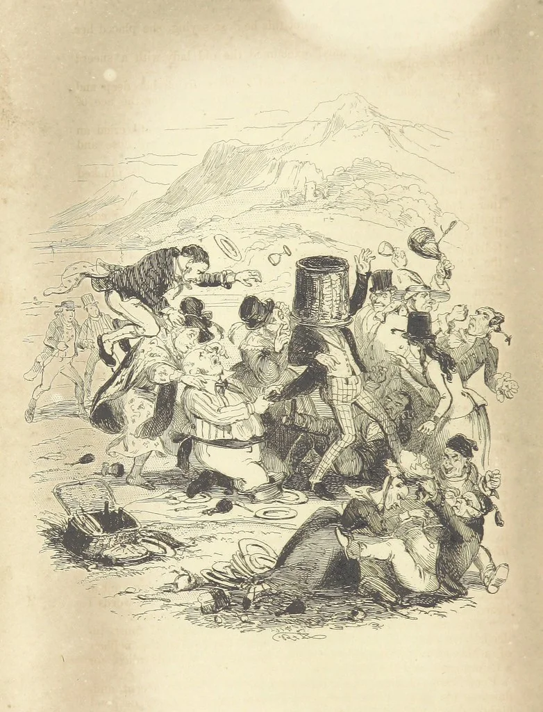 An illustration from Charles O'Malley, the Irish Dragoon. Edited by Harry Lorrequer; ... with illustrations by Phiz [i.e. H. K. Browne], 1841, leaf 228