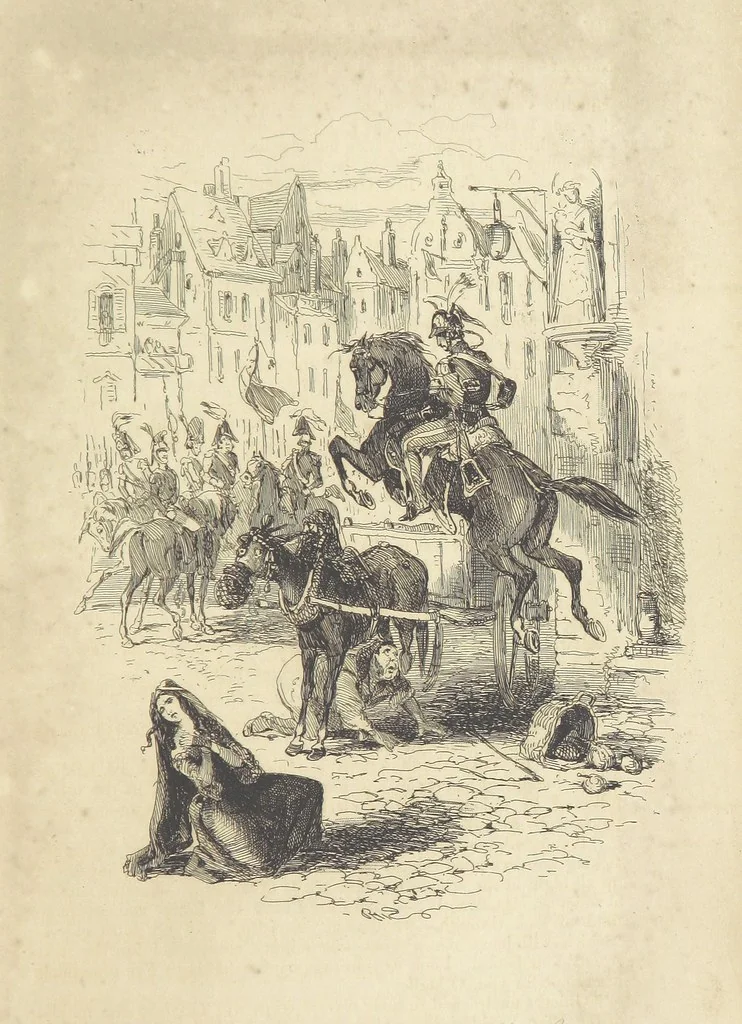 An illustration from Charles O'Malley, the Irish Dragoon. Edited by Harry Lorrequer; ... with illustrations by Phiz [i.e. H. K. Browne], 1841, leaf 265