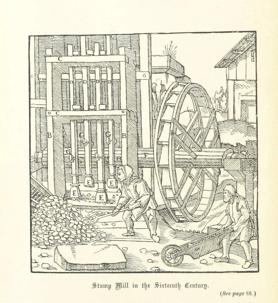 An illustration from A Handbook of Gold Milling, 1894, leaf 8