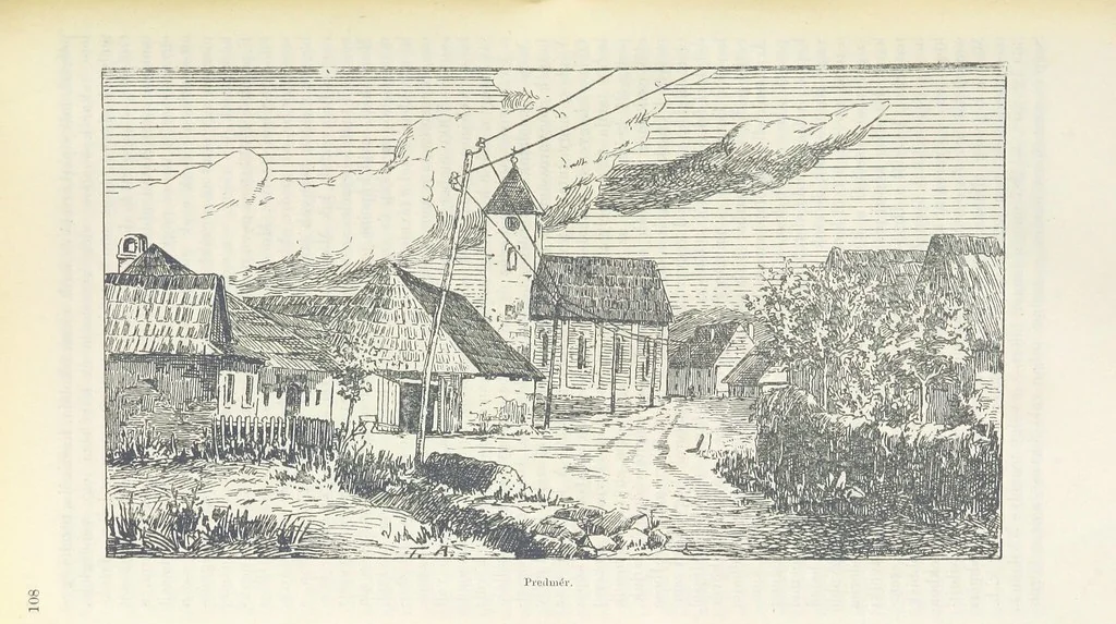 An illustration from A Vág és vidéke topographiai leirás, egyszersmind kalauz a Vág-völgyben utazók ... számára. ... 54 eredeti képpel. Kiadta L. Gy, 1881, leaf 118