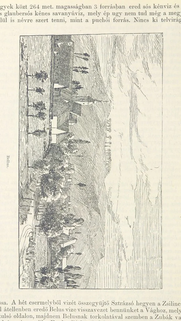 An illustration from A Vág és vidéke topographiai leirás, egyszersmind kalauz a Vág-völgyben utazók ... számára. ... 54 eredeti képpel. Kiadta L. Gy, 1881, leaf 126
