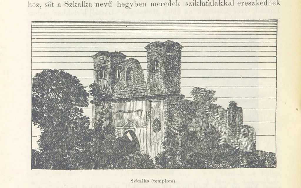 An illustration from A Vág és vidéke topographiai leirás, egyszersmind kalauz a Vág-völgyben utazók ... számára. ... 54 eredeti képpel. Kiadta L. Gy, 1881, leaf 136