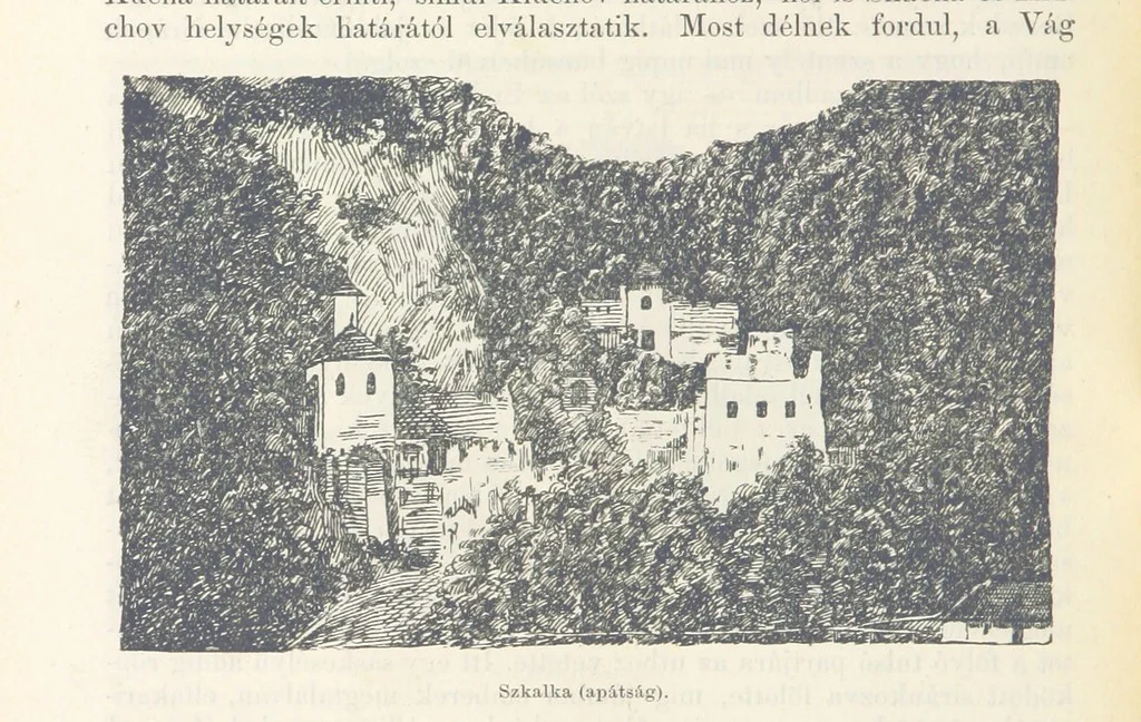 An illustration from A Vág és vidéke topographiai leirás, egyszersmind kalauz a Vág-völgyben utazók ... számára. ... 54 eredeti képpel. Kiadta L. Gy, 1881, leaf 138