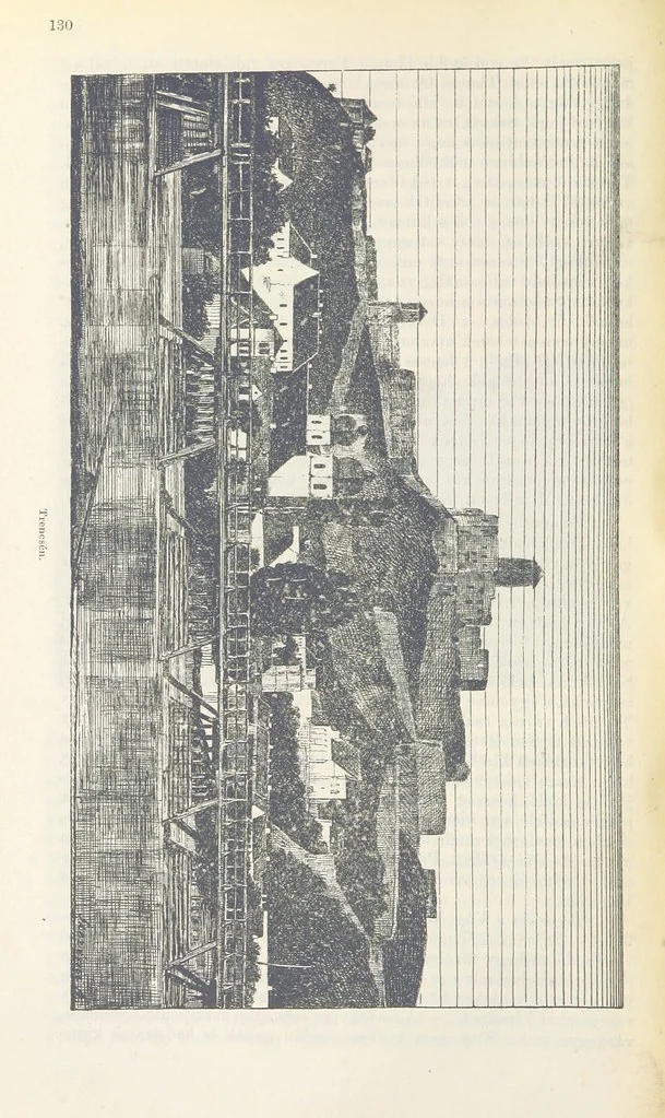 An illustration from A Vág és vidéke topographiai leirás, egyszersmind kalauz a Vág-völgyben utazók ... számára. ... 54 eredeti képpel. Kiadta L. Gy, 1881, leaf 140