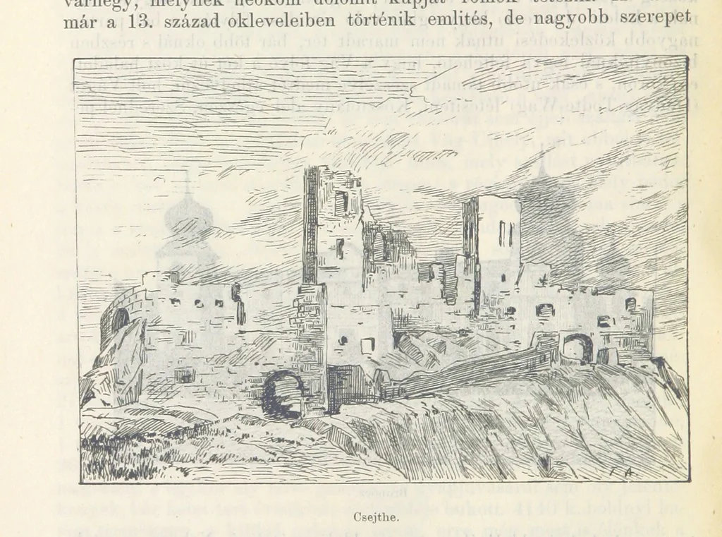 An illustration from A Vág és vidéke topographiai leirás, egyszersmind kalauz a Vág-völgyben utazók ... számára. ... 54 eredeti képpel. Kiadta L. Gy, 1881, leaf 156