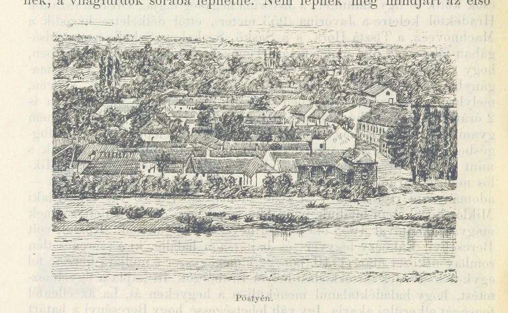 An illustration from A Vág és vidéke topographiai leirás, egyszersmind kalauz a Vág-völgyben utazók ... számára. ... 54 eredeti képpel. Kiadta L. Gy, 1881, leaf 158