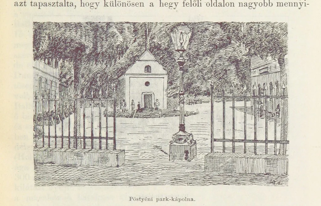 An illustration from A Vág és vidéke topographiai leirás, egyszersmind kalauz a Vág-völgyben utazók ... számára. ... 54 eredeti képpel. Kiadta L. Gy, 1881, leaf 159