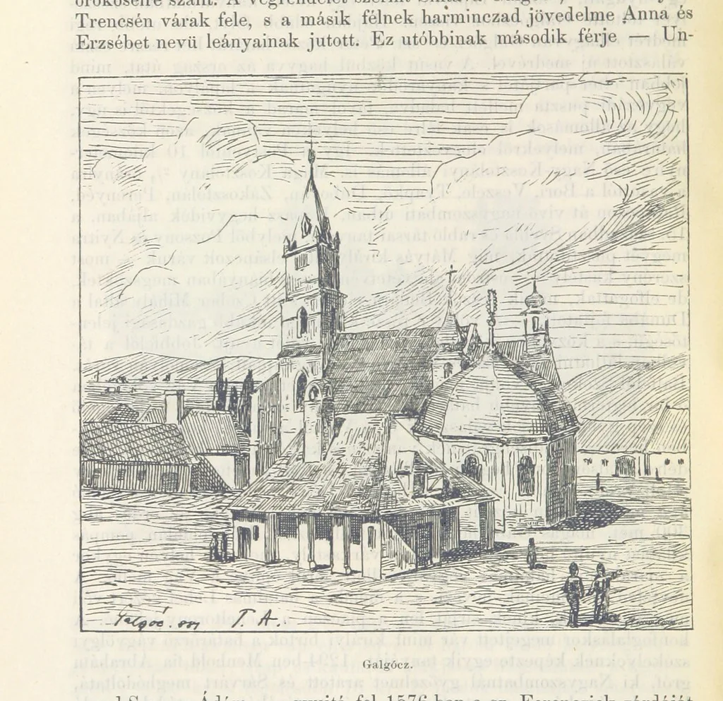 An illustration from A Vág és vidéke topographiai leirás, egyszersmind kalauz a Vág-völgyben utazók ... számára. ... 54 eredeti képpel. Kiadta L. Gy, 1881, leaf 162
