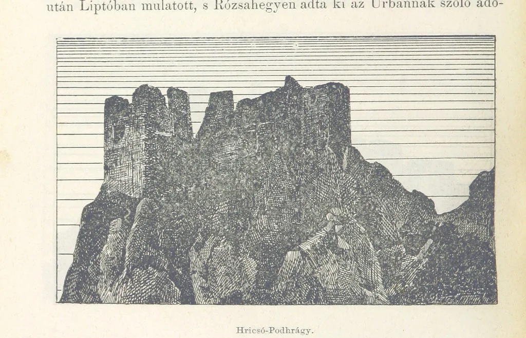 An illustration from A Vág és vidéke topographiai leirás, egyszersmind kalauz a Vág-völgyben utazók ... számára. ... 54 eredeti képpel. Kiadta L. Gy, 1881, leaf 20