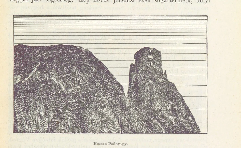 An illustration from A Vág és vidéke topographiai leirás, egyszersmind kalauz a Vág-völgyben utazók ... számára. ... 54 eredeti képpel. Kiadta L. Gy, 1881, leaf 21