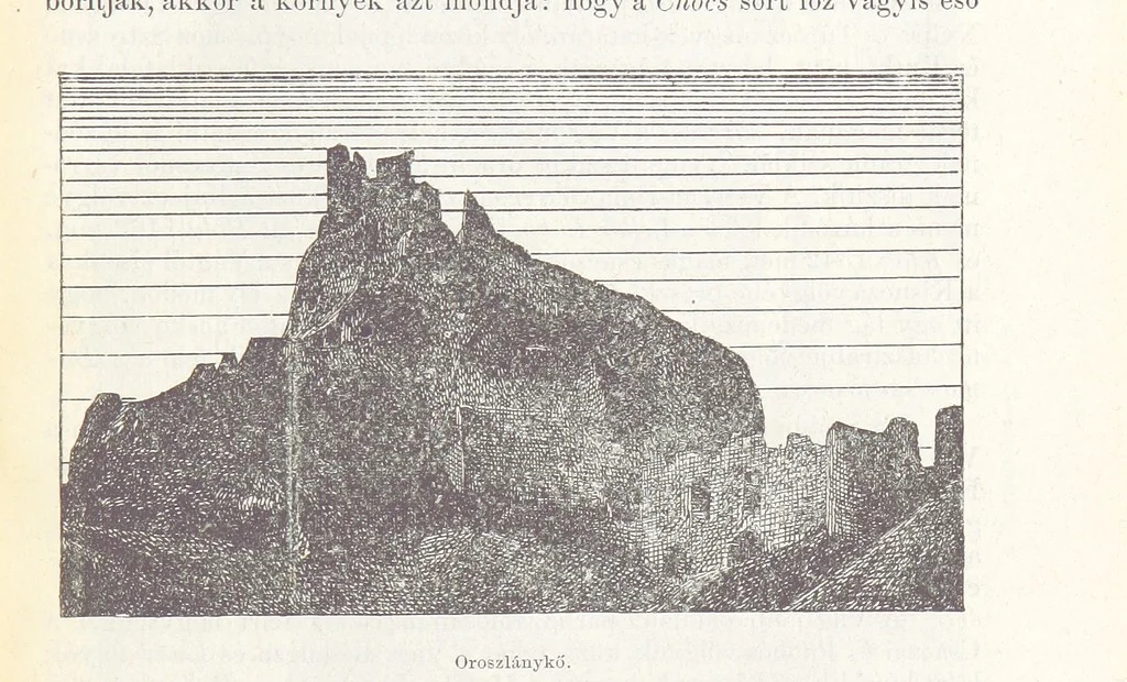 An illustration from A Vág és vidéke topographiai leirás, egyszersmind kalauz a Vág-völgyben utazók ... számára. ... 54 eredeti képpel. Kiadta L. Gy, 1881, leaf 23