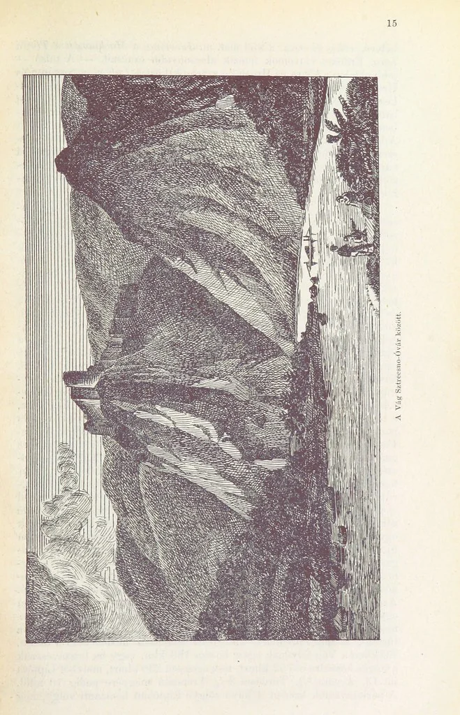 An illustration from A Vág és vidéke topographiai leirás, egyszersmind kalauz a Vág-völgyben utazók ... számára. ... 54 eredeti képpel. Kiadta L. Gy, 1881, leaf 25