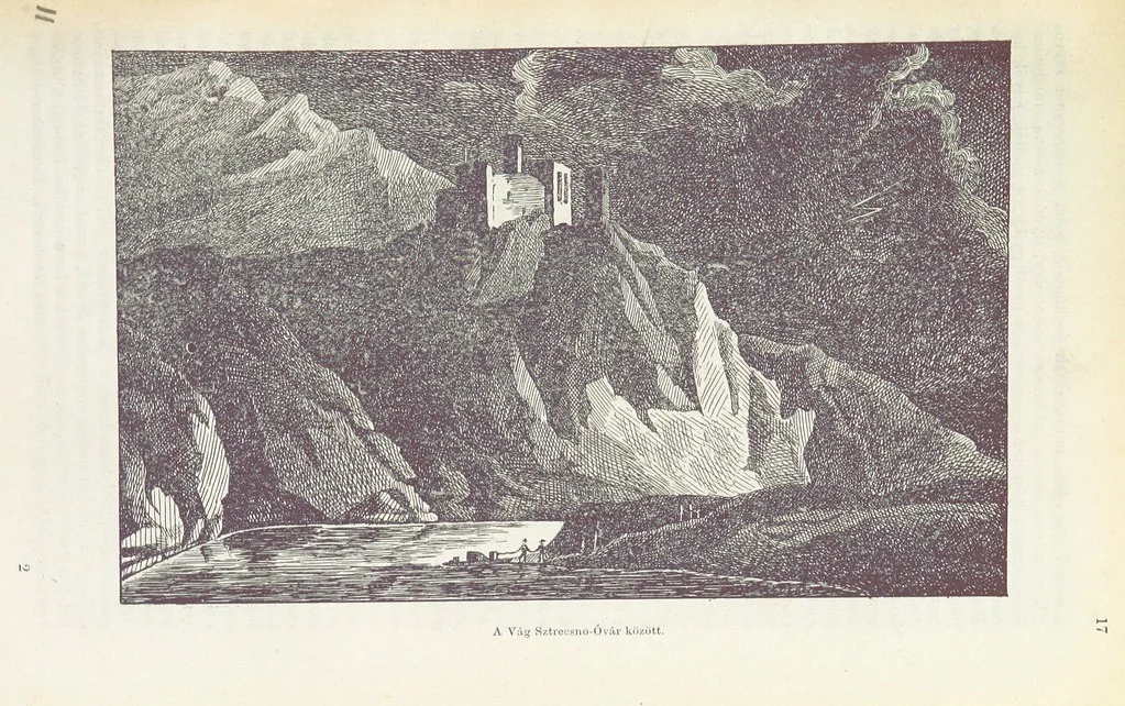 An illustration from A Vág és vidéke topographiai leirás, egyszersmind kalauz a Vág-völgyben utazók ... számára. ... 54 eredeti képpel. Kiadta L. Gy, 1881, leaf 27