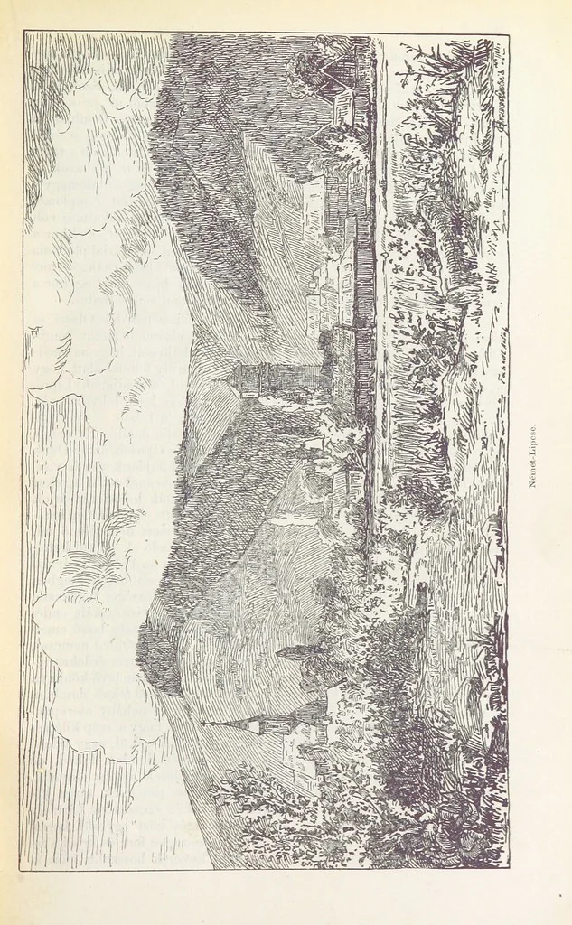 An illustration from A Vág és vidéke topographiai leirás, egyszersmind kalauz a Vág-völgyben utazók ... számára. ... 54 eredeti képpel. Kiadta L. Gy, 1881, leaf 67