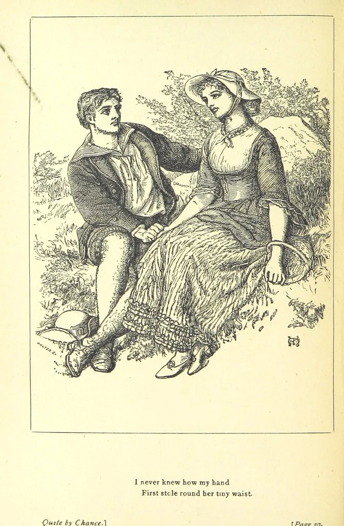 An illustration from Love Lyrics and Valentine Verses, for young and old. [E. M. Davies. With illustrations, 1875, leaf 134