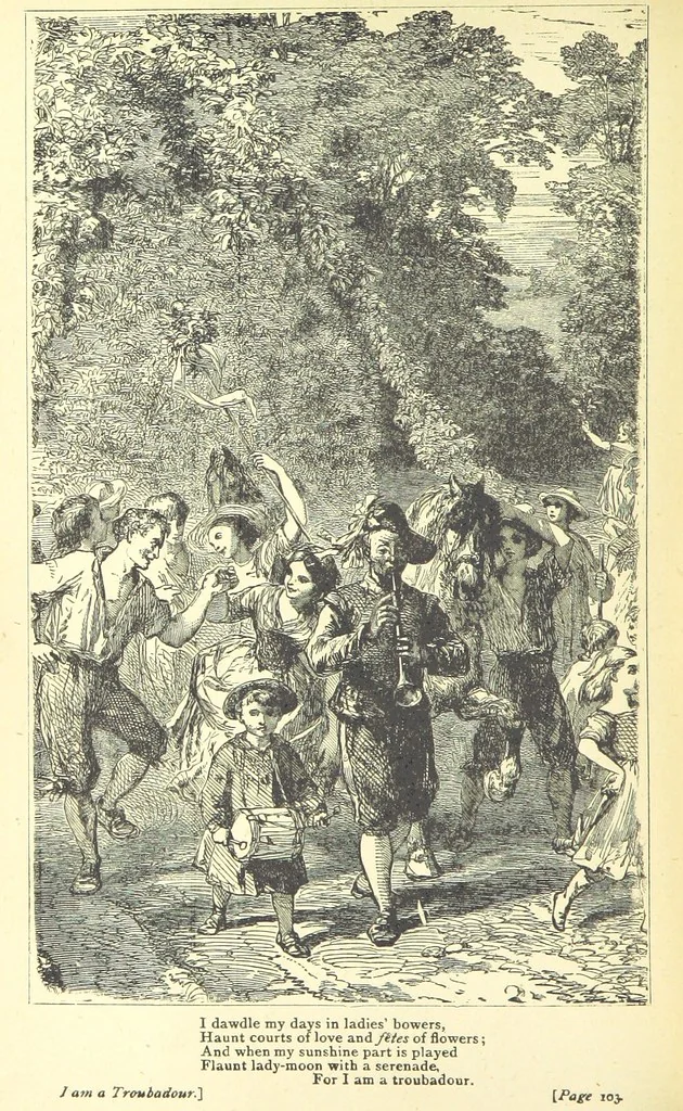An illustration from Love Lyrics and Valentine Verses, for young and old. [E. M. Davies. With illustrations, 1875, leaf 142