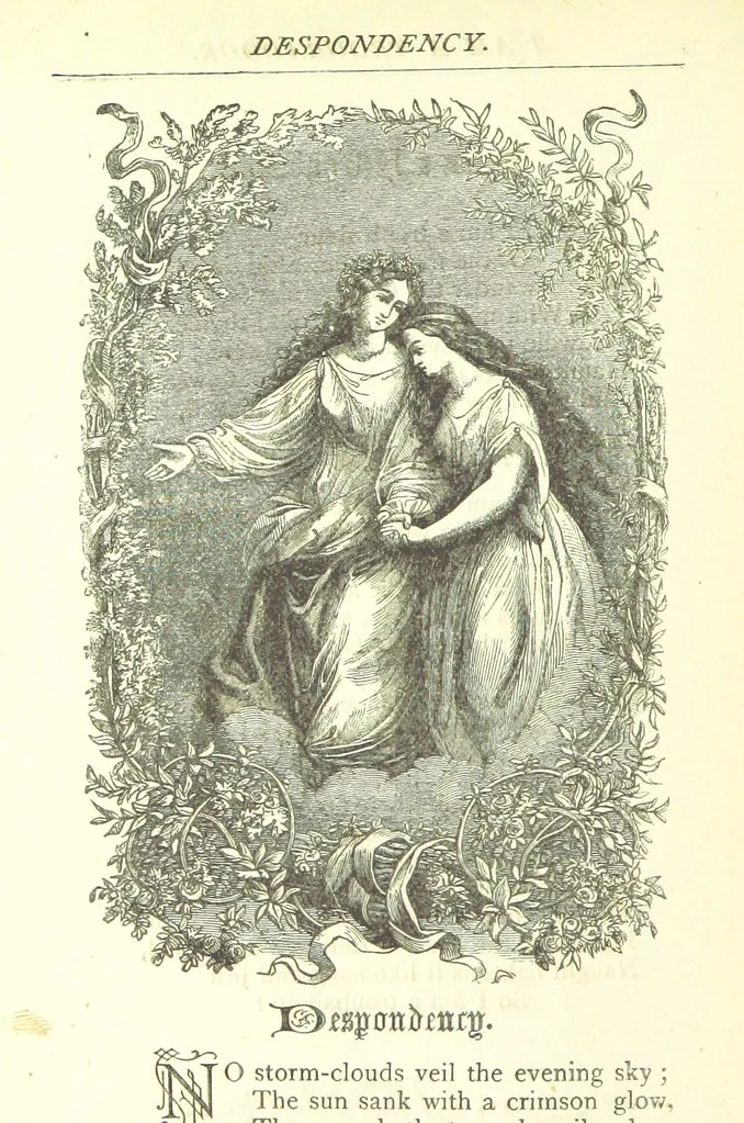 An illustration from Love Lyrics and Valentine Verses, for young and old. [E. M. Davies. With illustrations, 1875, leaf 144