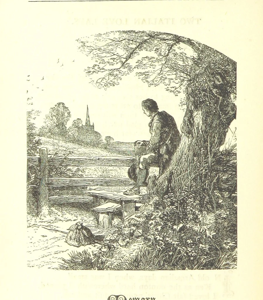 An illustration from Love Lyrics and Valentine Verses, for young and old. [E. M. Davies. With illustrations, 1875, leaf 154