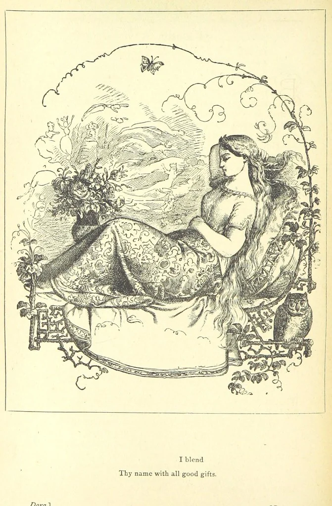 An illustration from Love Lyrics and Valentine Verses, for young and old. [E. M. Davies. With illustrations, 1875, leaf 340