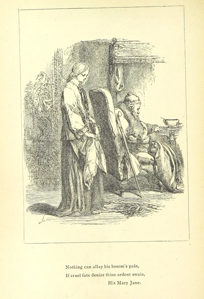 An illustration from Love Lyrics and Valentine Verses, for young and old. [E. M. Davies. With illustrations, 1875, leaf 358