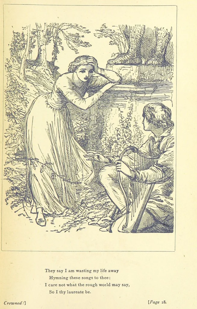 An illustration from Love Lyrics and Valentine Verses, for young and old. [E. M. Davies. With illustrations, 1875, leaf 37