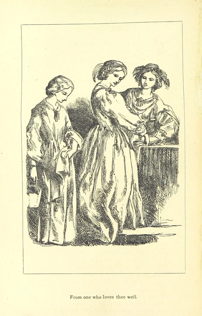 An illustration from Love Lyrics and Valentine Verses, for young and old. [E. M. Davies. With illustrations, 1875, leaf 404