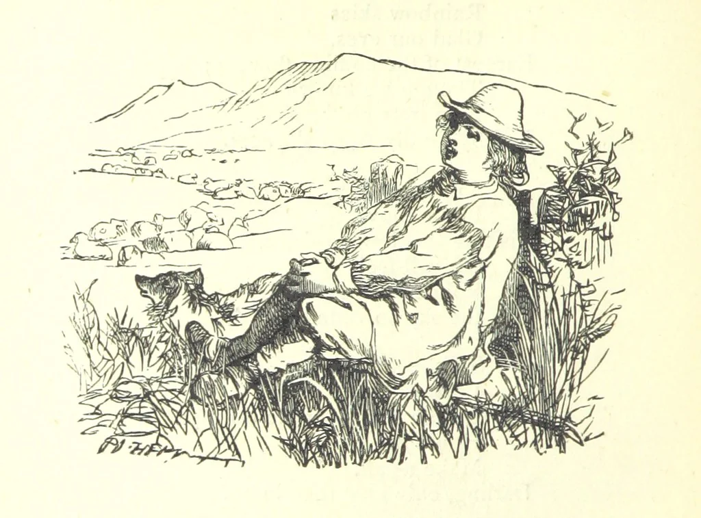 An illustration from Love Lyrics and Valentine Verses, for young and old. [E. M. Davies. With illustrations, 1875, leaf 420