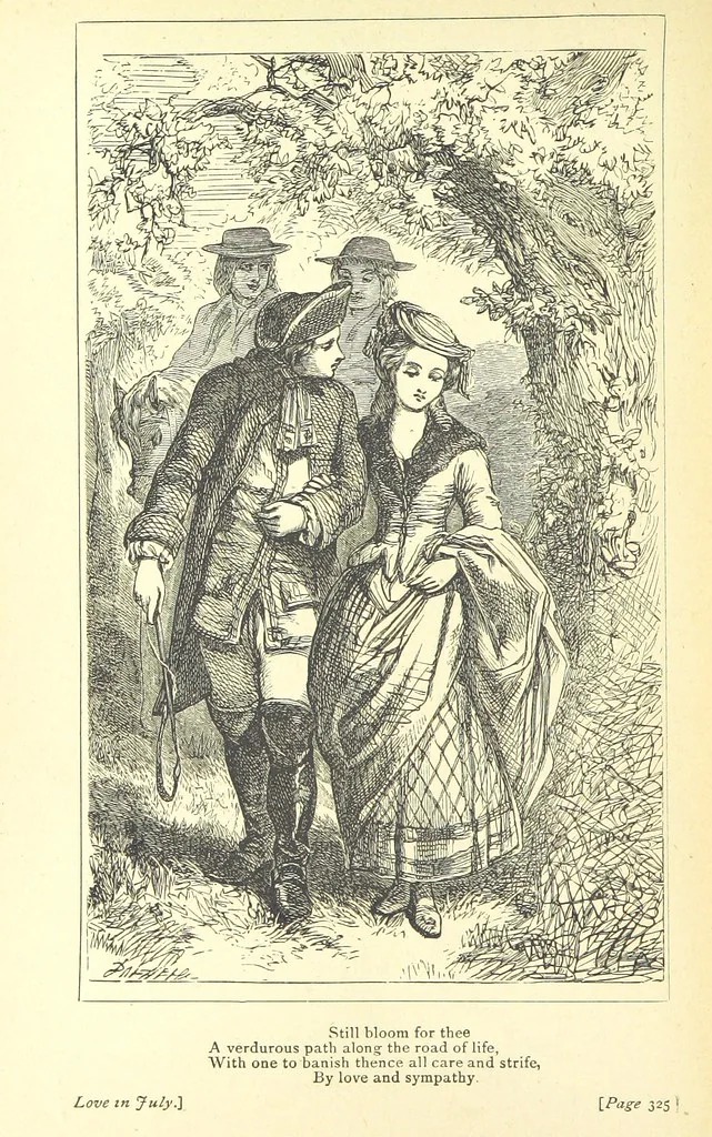 An illustration from Love Lyrics and Valentine Verses, for young and old. [E. M. Davies. With illustrations, 1875, leaf 424