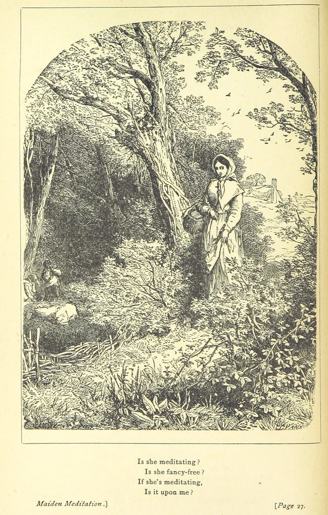 An illustration from Love Lyrics and Valentine Verses, for young and old. [E. M. Davies. With illustrations, 1875, leaf 48