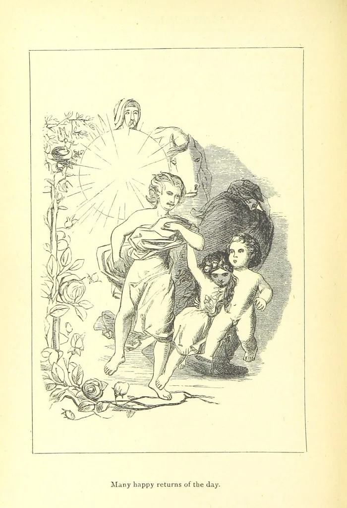 An illustration from Love Lyrics and Valentine Verses, for young and old. [E. M. Davies. With illustrations, 1875, leaf 546