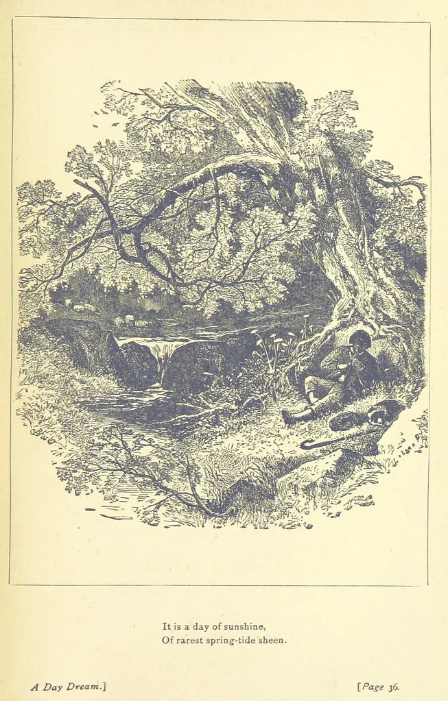 An illustration from Love Lyrics and Valentine Verses, for young and old. [E. M. Davies. With illustrations, 1875, leaf 59