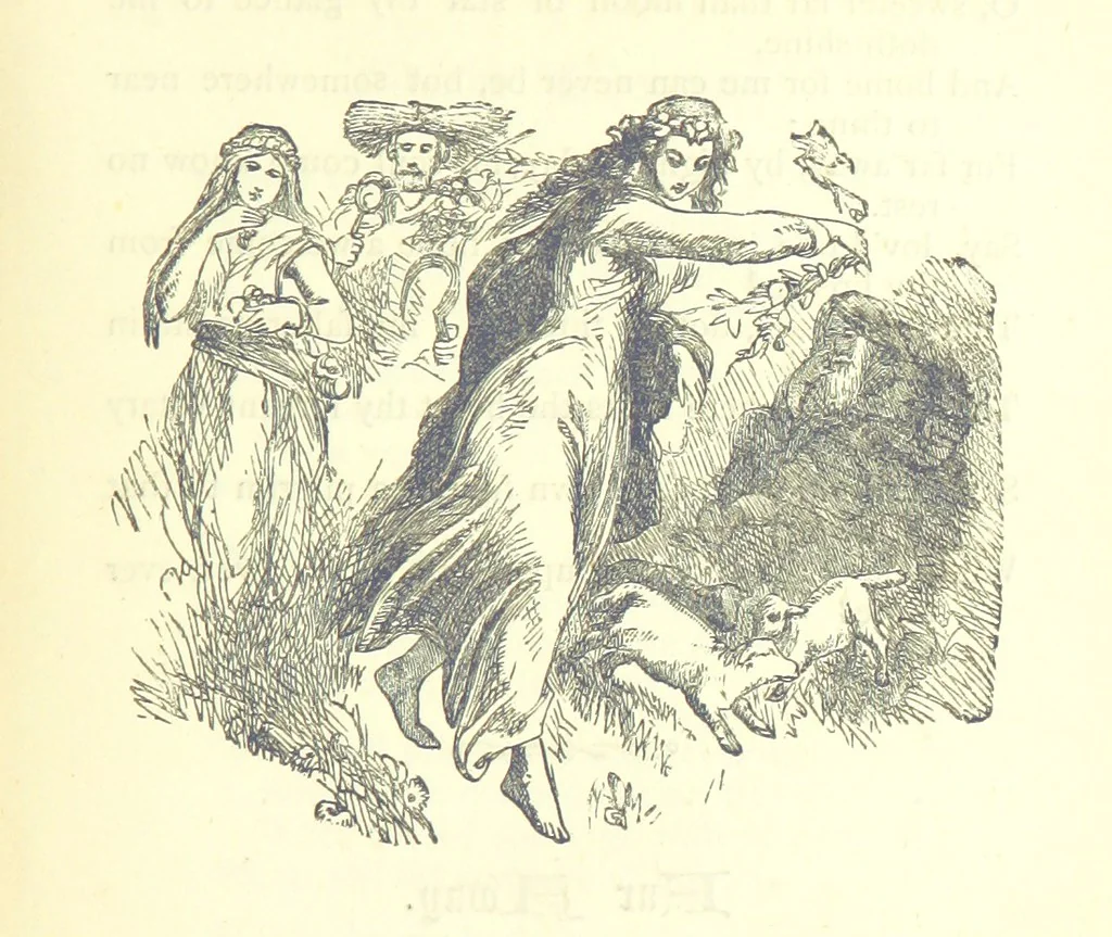 An illustration from Love Lyrics and Valentine Verses, for young and old. [E. M. Davies. With illustrations, 1875, leaf 73