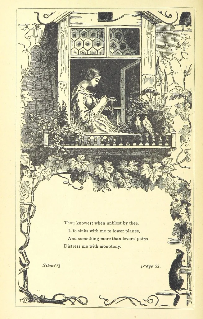 An illustration from Love Lyrics and Valentine Verses, for young and old. [E. M. Davies. With illustrations, 1875, leaf 82