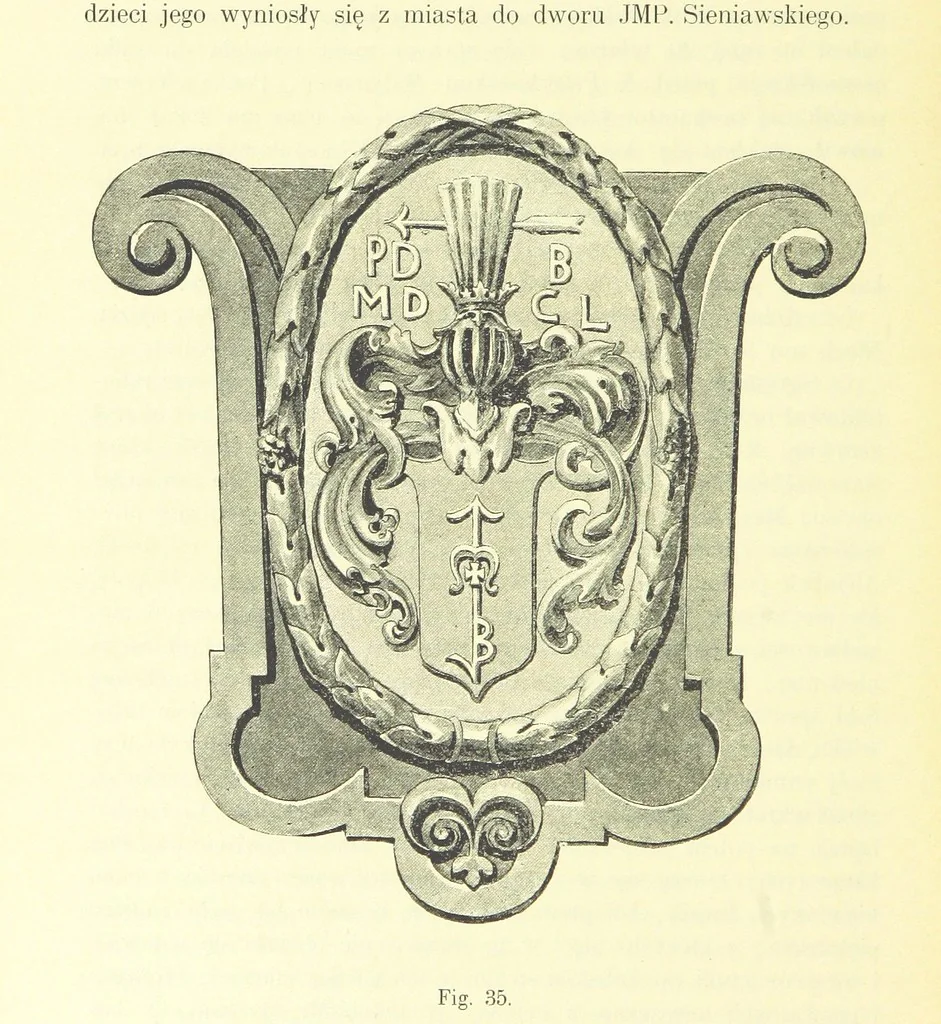 An illustration from Patrycyat i mieszczaństwo lwowskie w XVI. i. XVII. wieku. ... Wydanie drugie ... pomnożone, etc, 1892, leaf 154