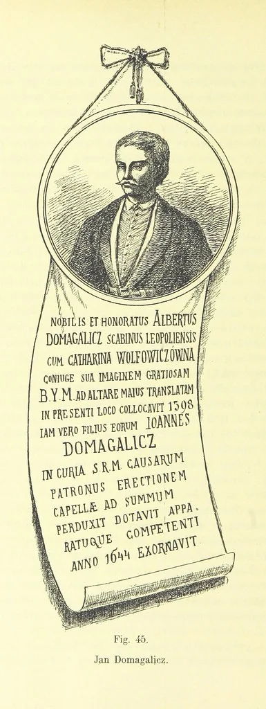 An illustration from Patrycyat i mieszczaństwo lwowskie w XVI. i. XVII. wieku. ... Wydanie drugie ... pomnożone, etc, 1892, leaf 186