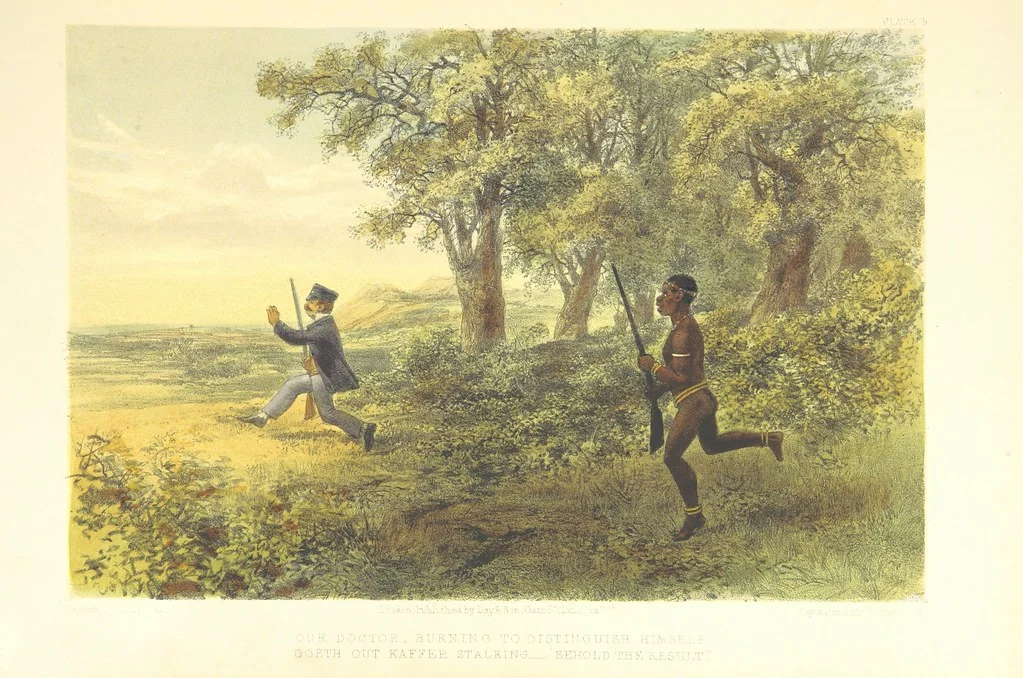 An illustration from Pen and pencil reminiscences of a campaign in South Africa ... Illustrated with ... colour-tinted lithographs, 1861, leaf 39