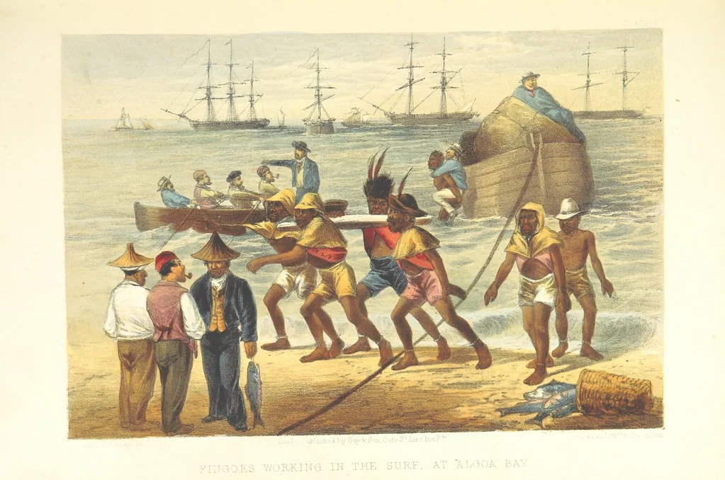 An illustration from Pen and pencil reminiscences of a campaign in South Africa ... Illustrated with ... colour-tinted lithographs, 1861, leaf 55
