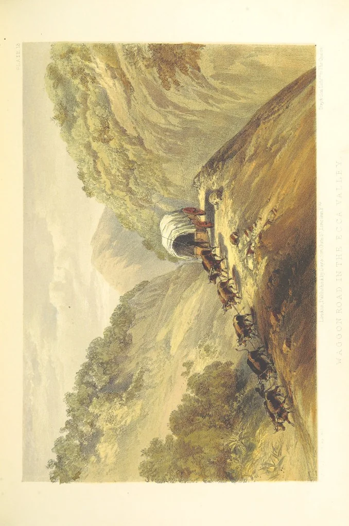 An illustration from Pen and pencil reminiscences of a campaign in South Africa ... Illustrated with ... colour-tinted lithographs, 1861, leaf 89