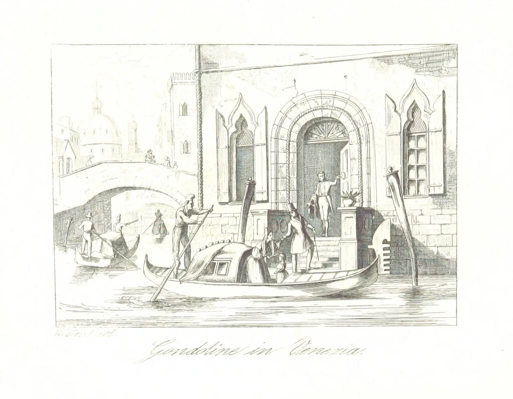 An illustration from C. Frommel's pittoreskes Italien. Nach dessen Original-Gemälden und Zeichnungen. Die Scenen aus dem Volksleben nach Zeichnungen von Catel, Gail, Goetzloff, Mosbrugger, Weller, Pinelli, etc. In Stahl gestochen von C. Frommel und H. Winkler. Text für Ober-Italien von W. von Lüdemann, Unter-Italien von C. Witte, etc, 1840, leaf 117