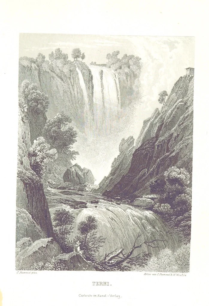 An illustration from C. Frommel's pittoreskes Italien. Nach dessen Original-Gemälden und Zeichnungen. Die Scenen aus dem Volksleben nach Zeichnungen von Catel, Gail, Goetzloff, Mosbrugger, Weller, Pinelli, etc. In Stahl gestochen von C. Frommel und H. Winkler. Text für Ober-Italien von W. von Lüdemann, Unter-Italien von C. Witte, etc, 1840, leaf 363