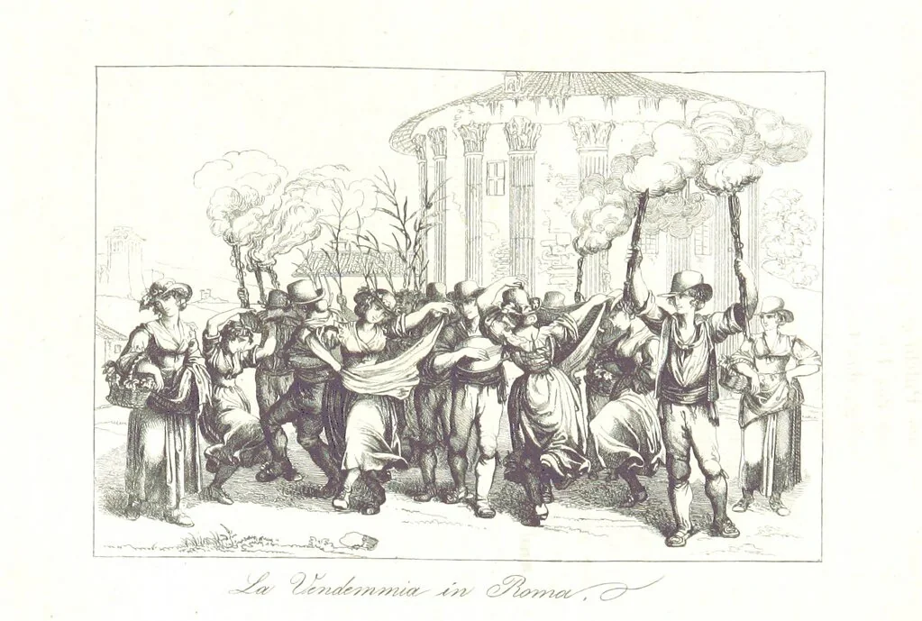 An illustration from C. Frommel's pittoreskes Italien. Nach dessen Original-Gemälden und Zeichnungen. Die Scenen aus dem Volksleben nach Zeichnungen von Catel, Gail, Goetzloff, Mosbrugger, Weller, Pinelli, etc. In Stahl gestochen von C. Frommel und H. Winkler. Text für Ober-Italien von W. von Lüdemann, Unter-Italien von C. Witte, etc, 1840, leaf 415