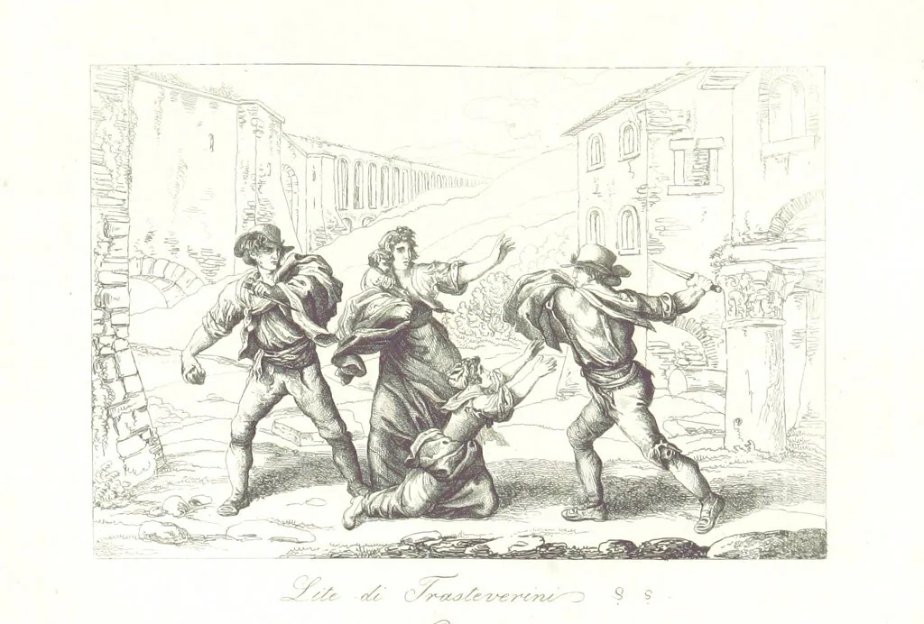 An illustration from C. Frommel's pittoreskes Italien. Nach dessen Original-Gemälden und Zeichnungen. Die Scenen aus dem Volksleben nach Zeichnungen von Catel, Gail, Goetzloff, Mosbrugger, Weller, Pinelli, etc. In Stahl gestochen von C. Frommel und H. Winkler. Text für Ober-Italien von W. von Lüdemann, Unter-Italien von C. Witte, etc, 1840, leaf 469