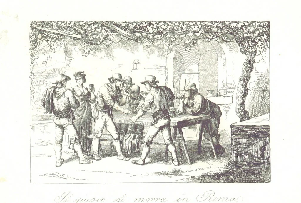 An illustration from C. Frommel's pittoreskes Italien. Nach dessen Original-Gemälden und Zeichnungen. Die Scenen aus dem Volksleben nach Zeichnungen von Catel, Gail, Goetzloff, Mosbrugger, Weller, Pinelli, etc. In Stahl gestochen von C. Frommel und H. Winkler. Text für Ober-Italien von W. von Lüdemann, Unter-Italien von C. Witte, etc, 1840, leaf 483