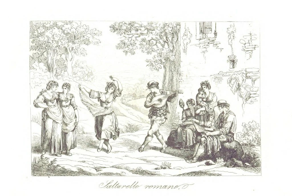 An illustration from C. Frommel's pittoreskes Italien. Nach dessen Original-Gemälden und Zeichnungen. Die Scenen aus dem Volksleben nach Zeichnungen von Catel, Gail, Goetzloff, Mosbrugger, Weller, Pinelli, etc. In Stahl gestochen von C. Frommel und H. Winkler. Text für Ober-Italien von W. von Lüdemann, Unter-Italien von C. Witte, etc, 1840, leaf 487