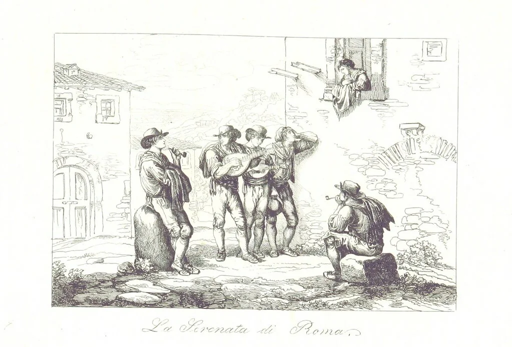 An illustration from C. Frommel's pittoreskes Italien. Nach dessen Original-Gemälden und Zeichnungen. Die Scenen aus dem Volksleben nach Zeichnungen von Catel, Gail, Goetzloff, Mosbrugger, Weller, Pinelli, etc. In Stahl gestochen von C. Frommel und H. Winkler. Text für Ober-Italien von W. von Lüdemann, Unter-Italien von C. Witte, etc, 1840, leaf 491