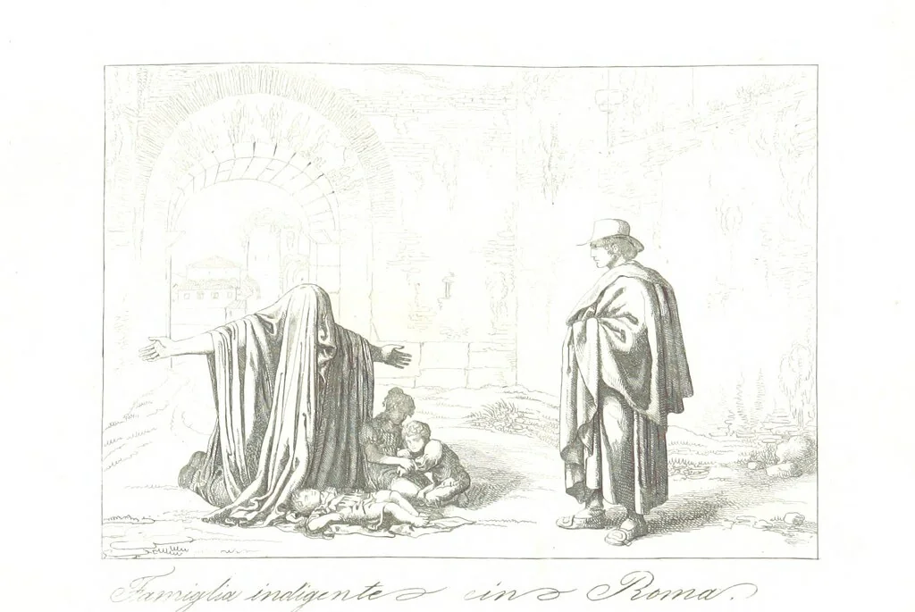 An illustration from C. Frommel's pittoreskes Italien. Nach dessen Original-Gemälden und Zeichnungen. Die Scenen aus dem Volksleben nach Zeichnungen von Catel, Gail, Goetzloff, Mosbrugger, Weller, Pinelli, etc. In Stahl gestochen von C. Frommel und H. Winkler. Text für Ober-Italien von W. von Lüdemann, Unter-Italien von C. Witte, etc, 1840, leaf 493