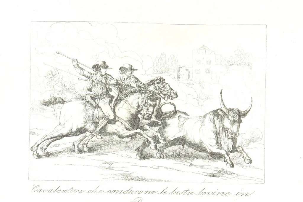 An illustration from C. Frommel's pittoreskes Italien. Nach dessen Original-Gemälden und Zeichnungen. Die Scenen aus dem Volksleben nach Zeichnungen von Catel, Gail, Goetzloff, Mosbrugger, Weller, Pinelli, etc. In Stahl gestochen von C. Frommel und H. Winkler. Text für Ober-Italien von W. von Lüdemann, Unter-Italien von C. Witte, etc, 1840, leaf 503