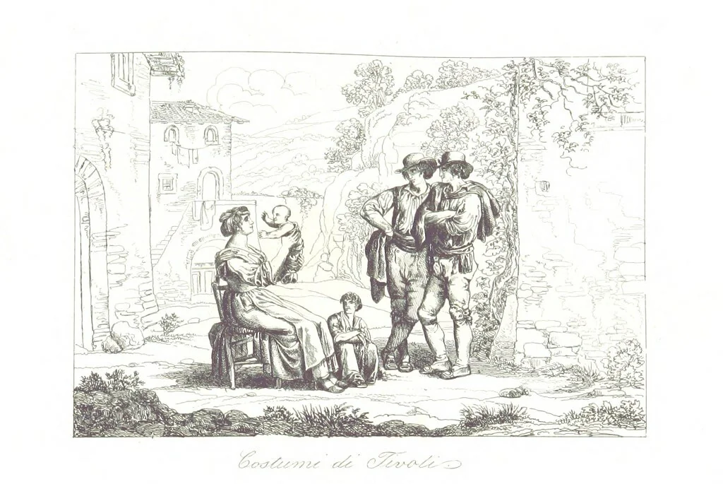 An illustration from C. Frommel's pittoreskes Italien. Nach dessen Original-Gemälden und Zeichnungen. Die Scenen aus dem Volksleben nach Zeichnungen von Catel, Gail, Goetzloff, Mosbrugger, Weller, Pinelli, etc. In Stahl gestochen von C. Frommel und H. Winkler. Text für Ober-Italien von W. von Lüdemann, Unter-Italien von C. Witte, etc, 1840, leaf 525