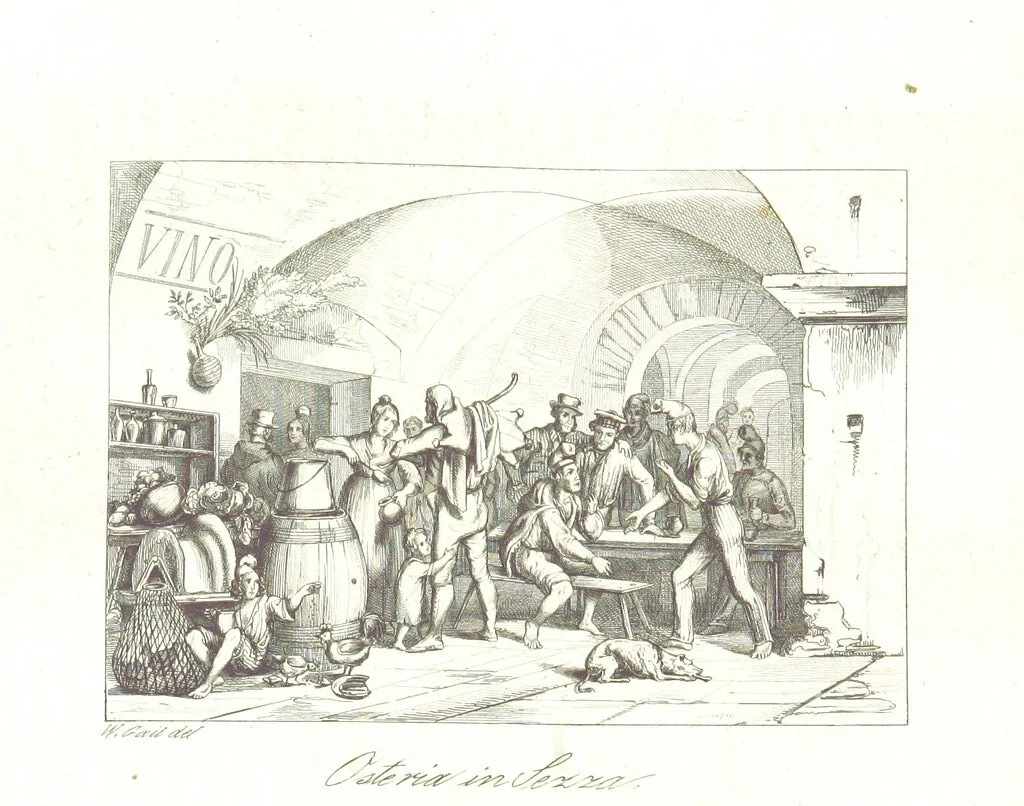 An illustration from C. Frommel's pittoreskes Italien. Nach dessen Original-Gemälden und Zeichnungen. Die Scenen aus dem Volksleben nach Zeichnungen von Catel, Gail, Goetzloff, Mosbrugger, Weller, Pinelli, etc. In Stahl gestochen von C. Frommel und H. Winkler. Text für Ober-Italien von W. von Lüdemann, Unter-Italien von C. Witte, etc, 1840, leaf 561